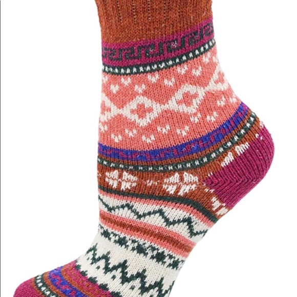 5 pair wool socks fun crazy stripes soft cozy gift autumn Fall winter New ! - Picture 5 of 6